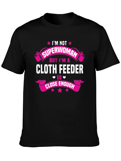 Camiseta Negra con Diseño Cloth Feeder