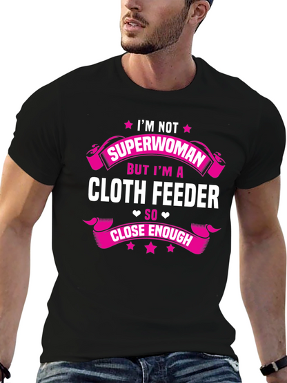 Camiseta Negra con Diseño Cloth Feeder