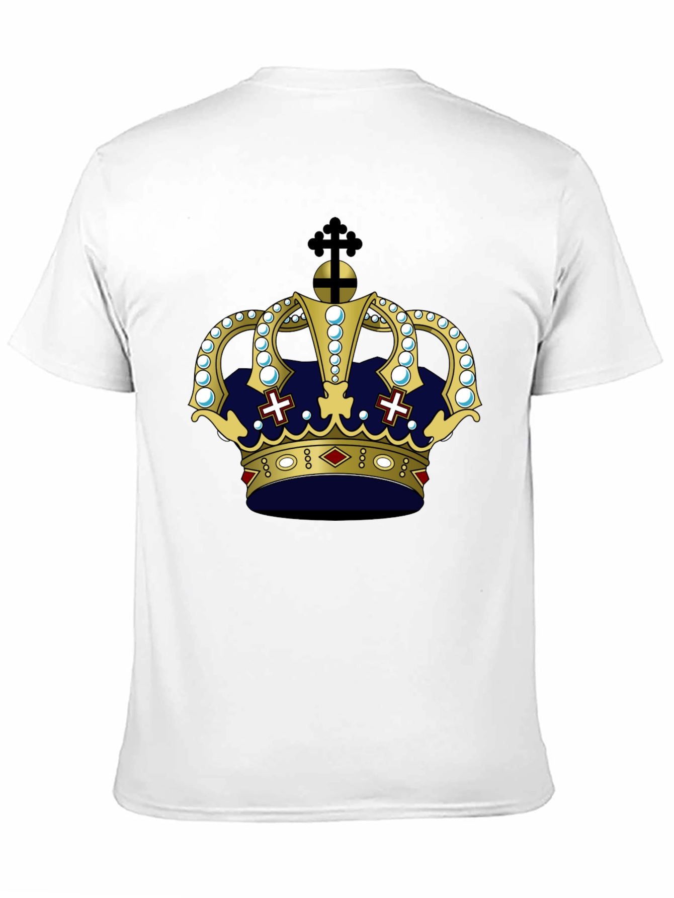 Camiseta Negra con Corona Real Estilizada