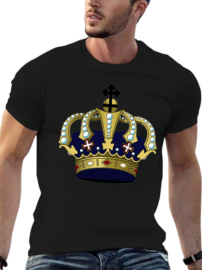 Camiseta Negra con Corona Real Estilizada