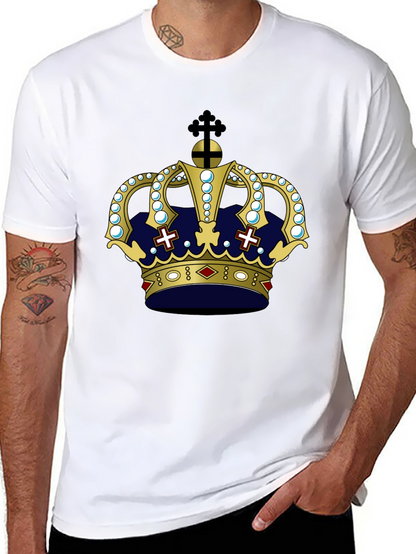 Camiseta Negra con Corona Real Estilizada