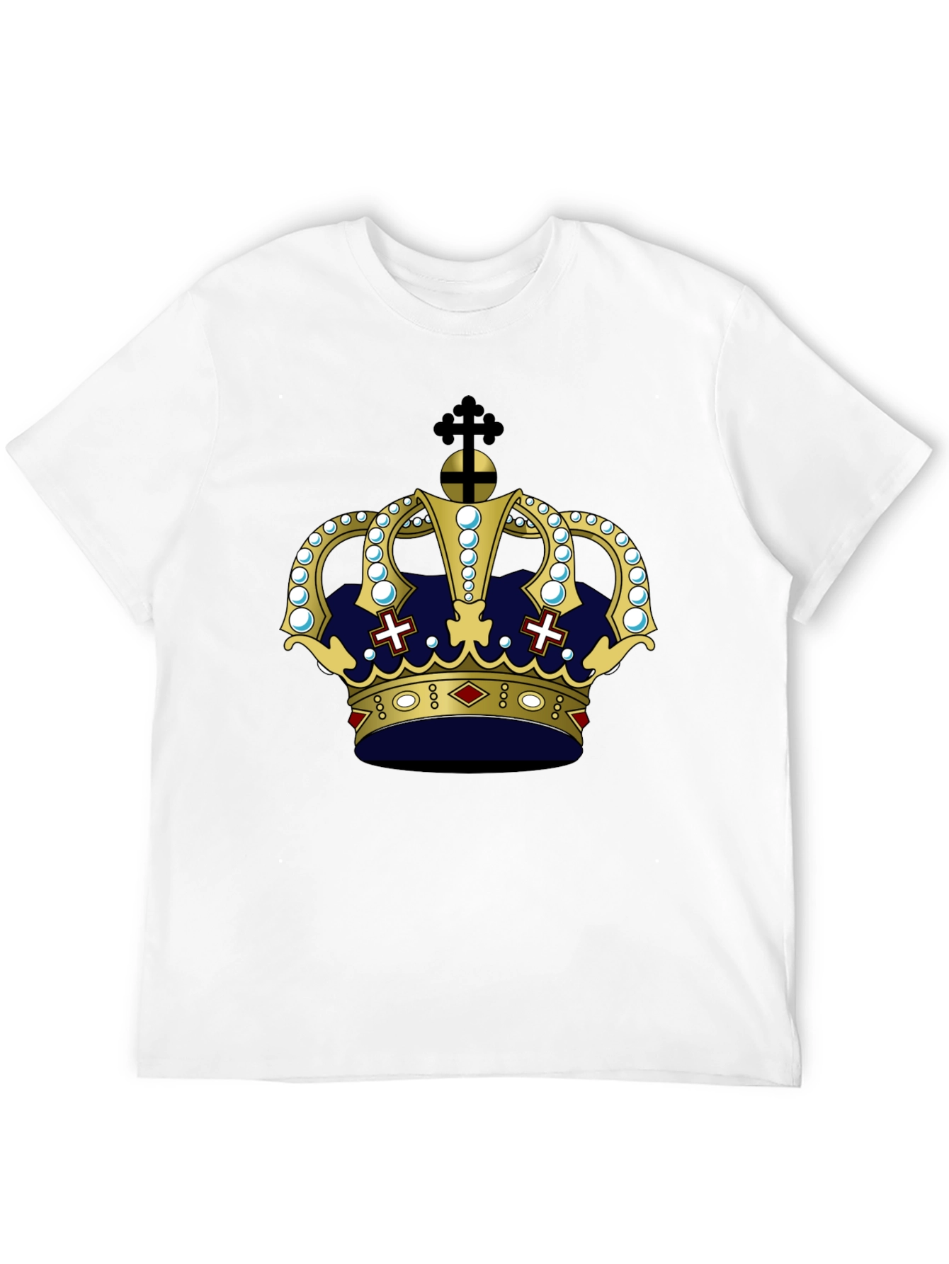 Camiseta Negra con Corona Real Estilizada