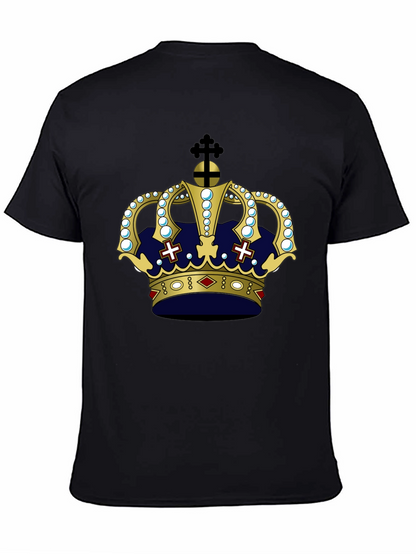 Camiseta Negra con Corona Real Estilizada