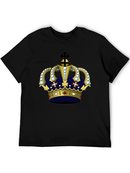 Camiseta Negra con Corona Real Estilizada
