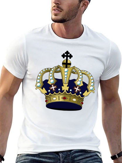 Camiseta Negra con Corona Real Estilizada