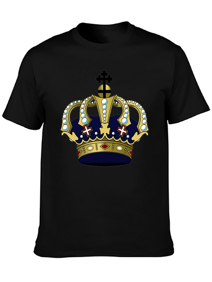 Camiseta Negra con Corona Real Estilizada