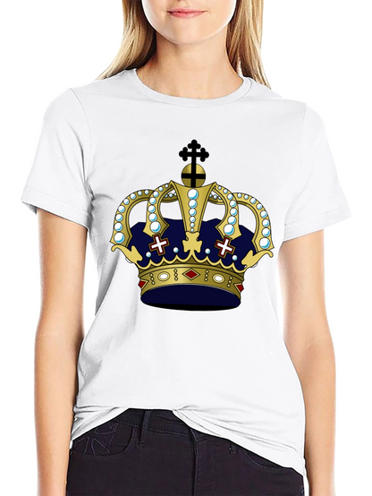 Camiseta Negra con Corona Real Estilizada