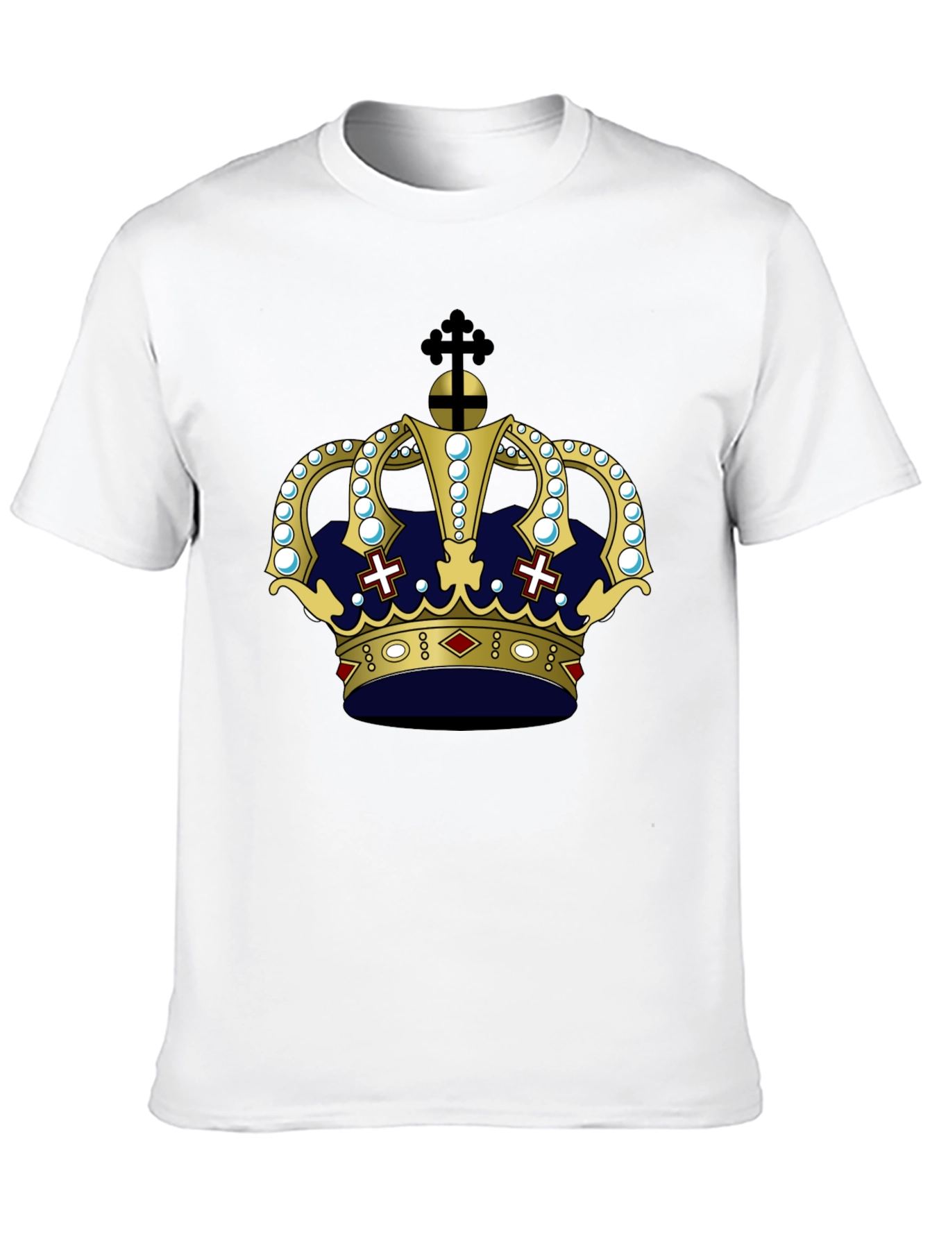 Camiseta Negra con Corona Real Estilizada