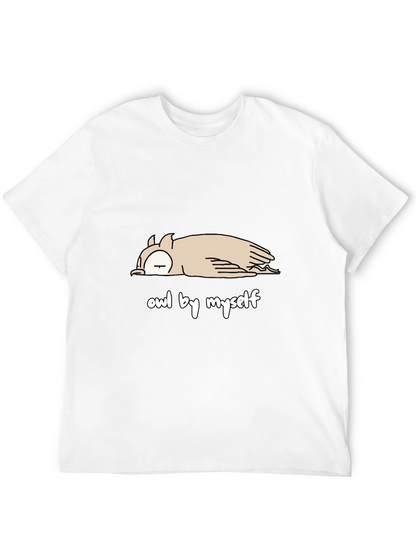 Camiseta Negra con Diseño de Búho Perezoso
