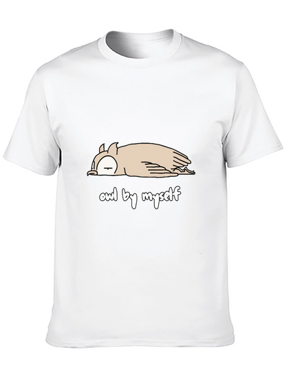 Camiseta Negra con Diseño de Búho Perezoso