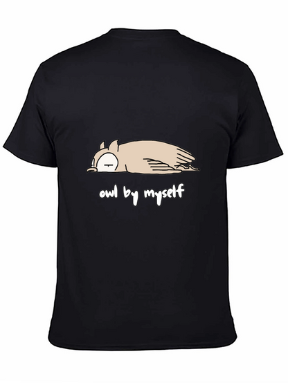 Camiseta Negra con Diseño de Búho Perezoso