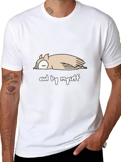 Camiseta Negra con Diseño de Búho Perezoso