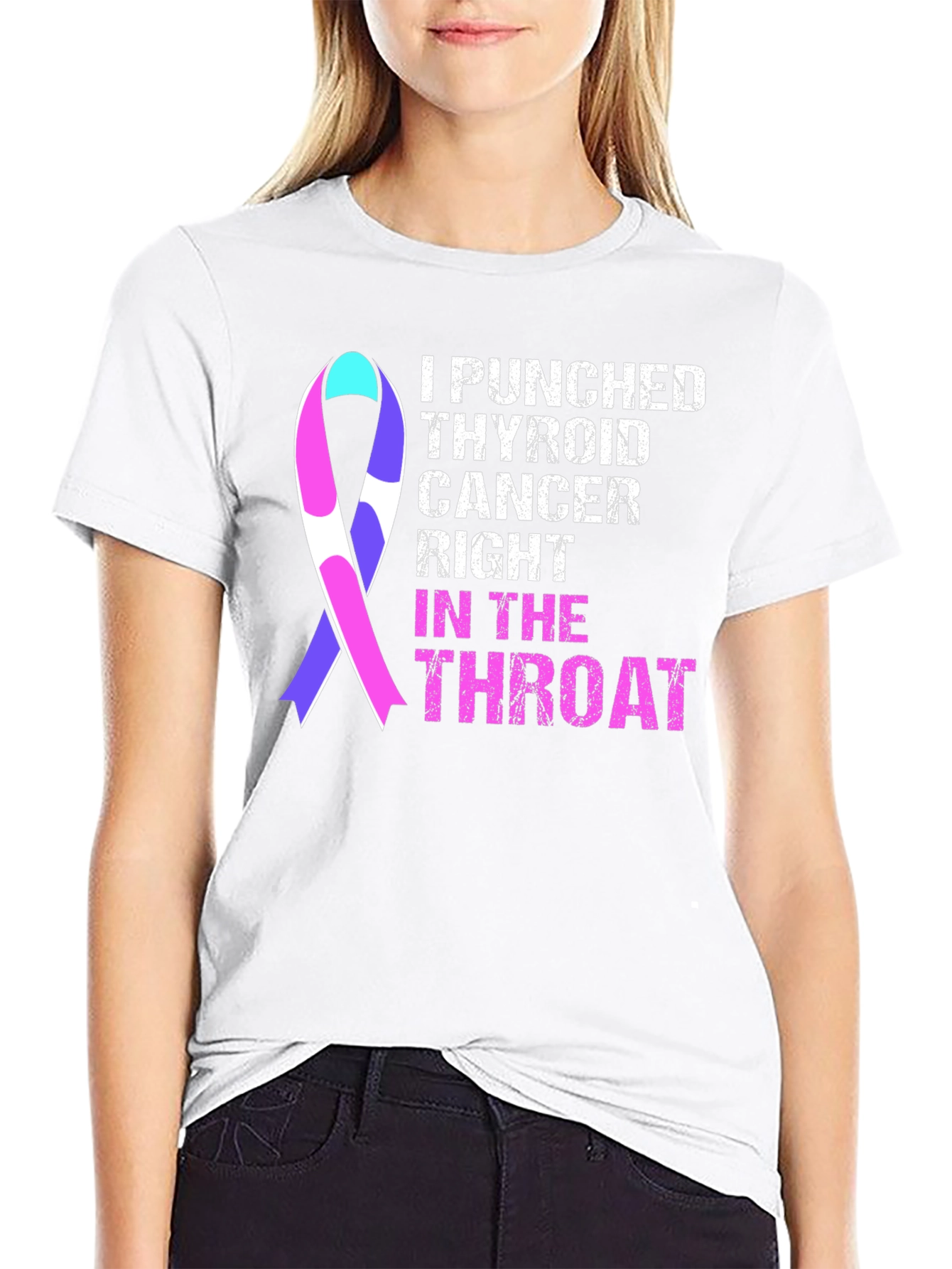 Camiseta Le Di un Puñetazo al Cáncer de Tiroides