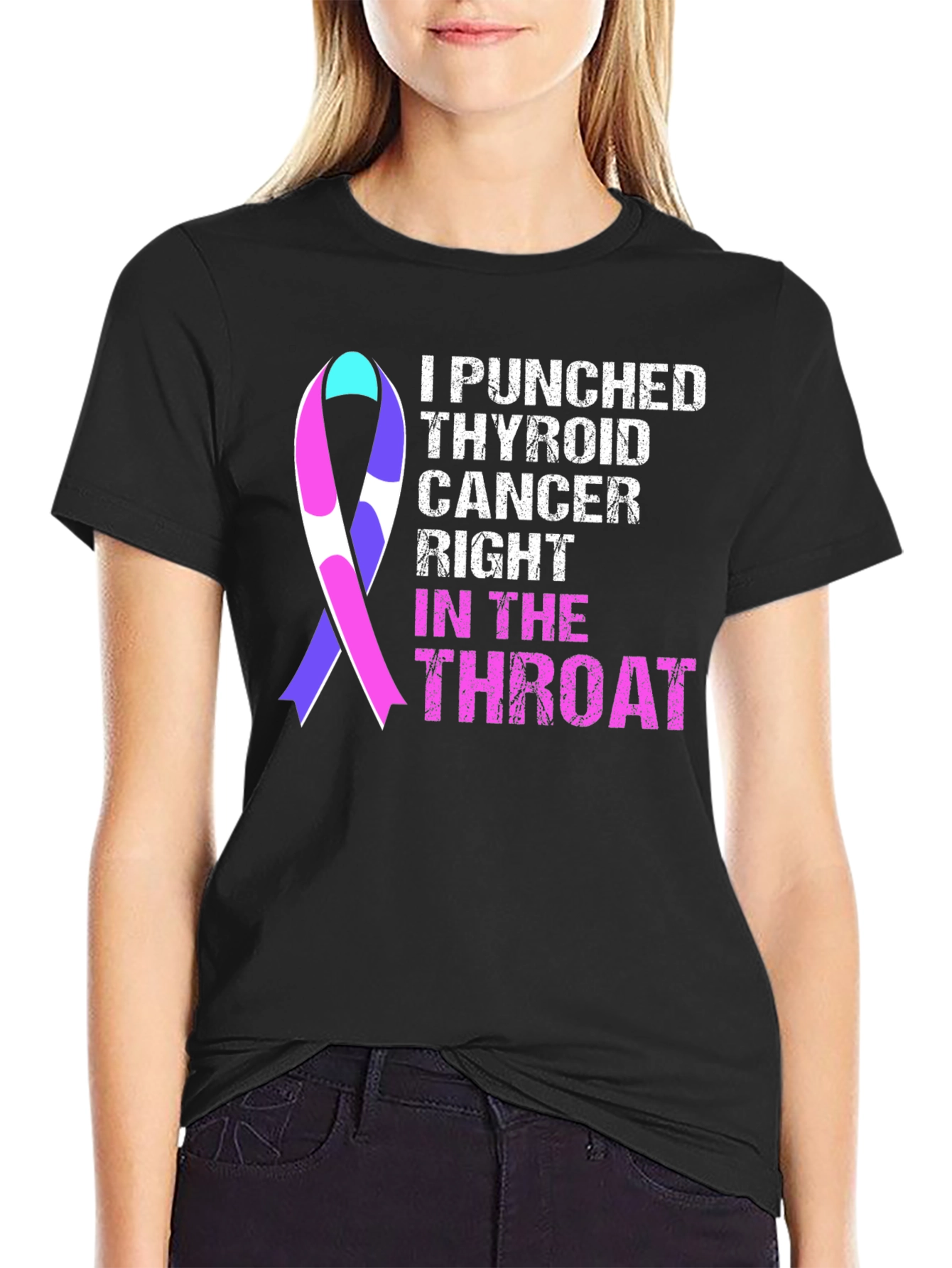 Camiseta Le Di un Puñetazo al Cáncer de Tiroides