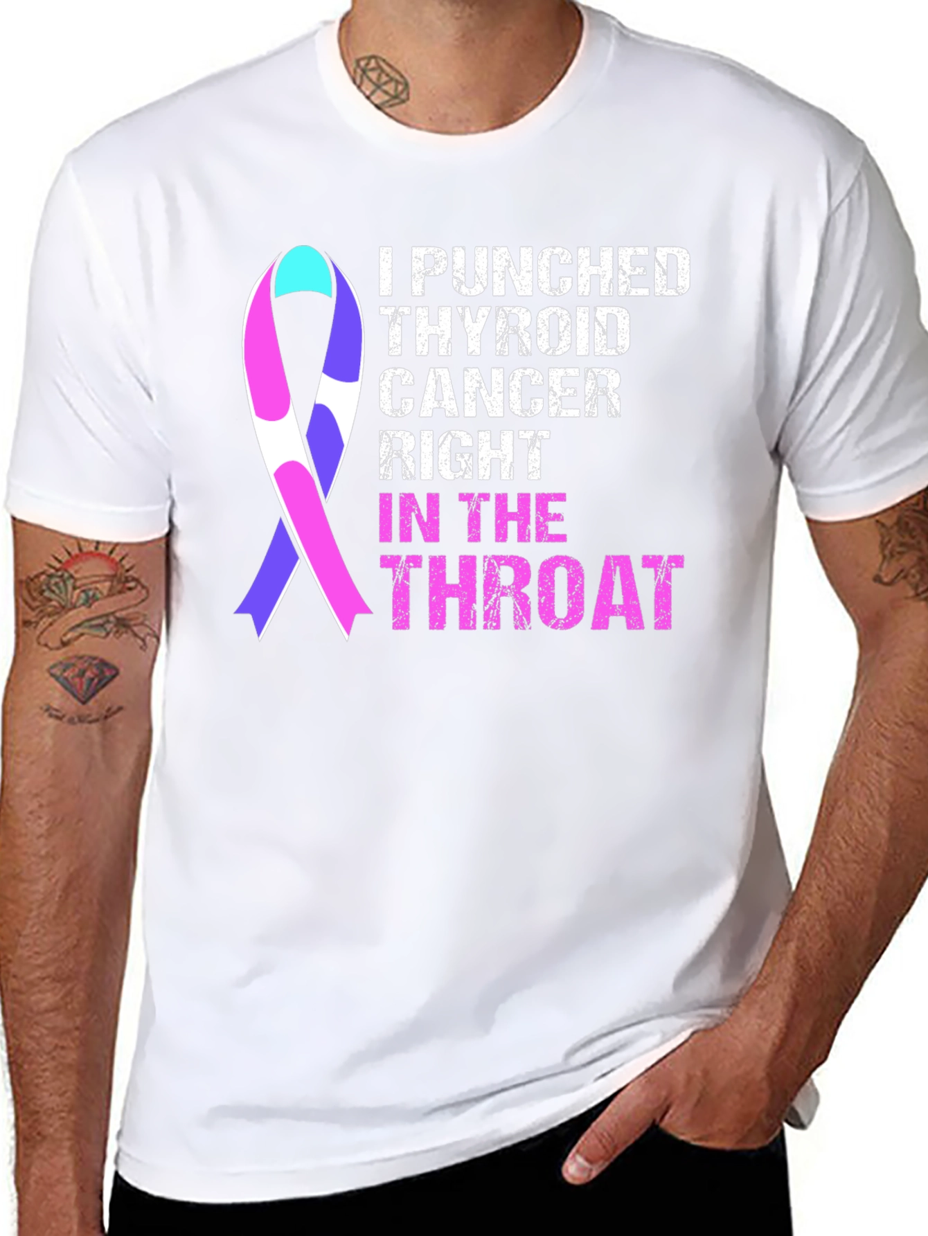 Camiseta Le Di un Puñetazo al Cáncer de Tiroides