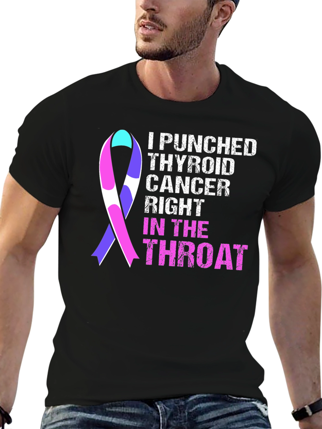 Camiseta Le Di un Puñetazo al Cáncer de Tiroides