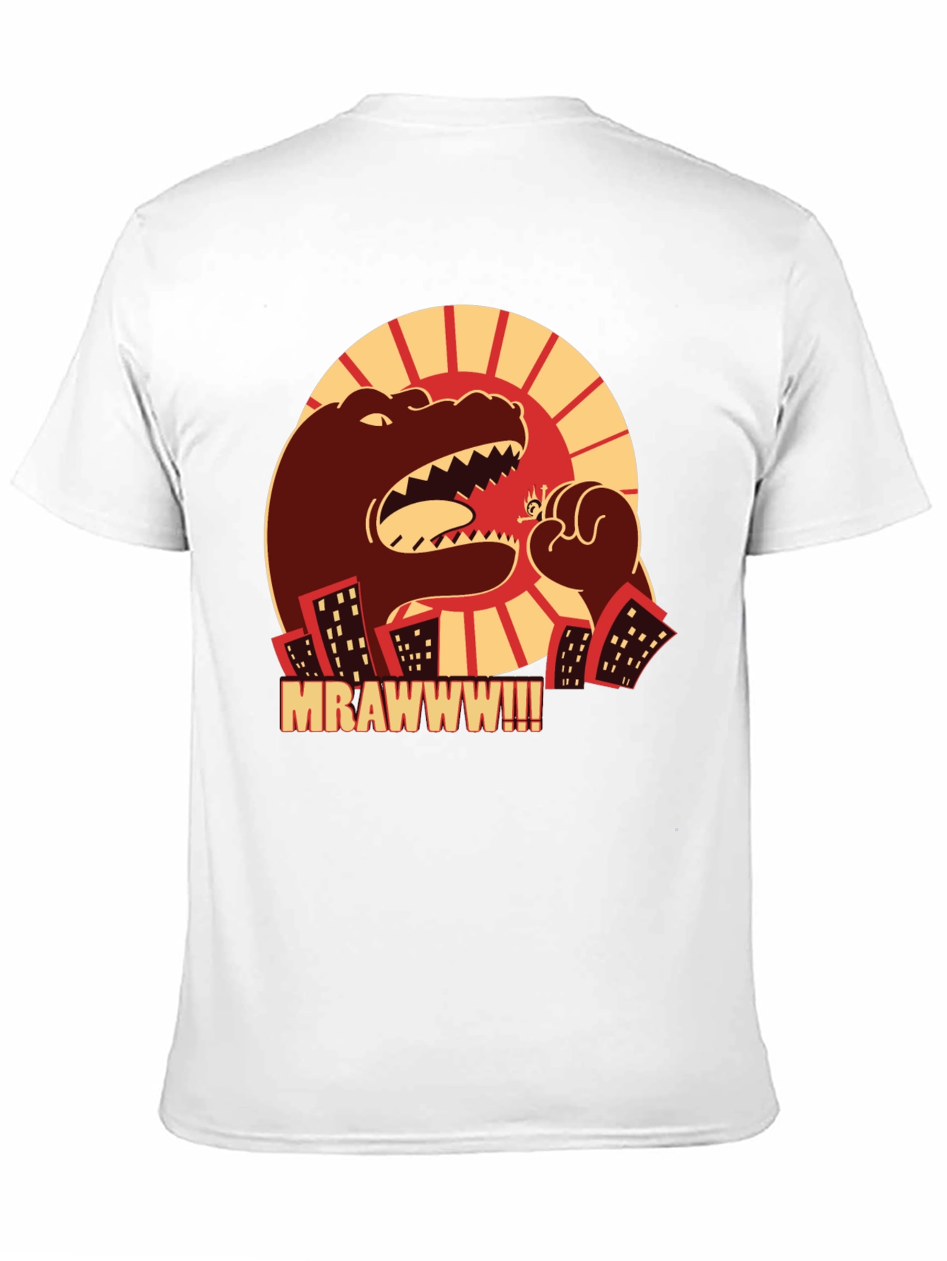 Camiseta Negra Godzilla MRAWWW!!! para Hombre