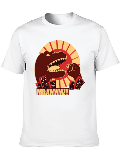 Camiseta Negra Godzilla MRAWWW!!! para Hombre