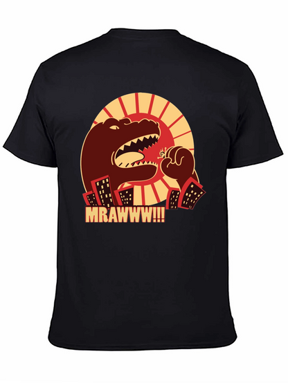 Camiseta Negra Godzilla MRAWWW!!! para Hombre