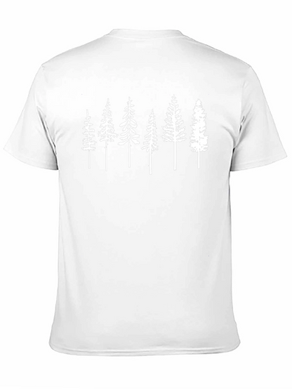 Camiseta Negra con Diseño de Árboles Blancos