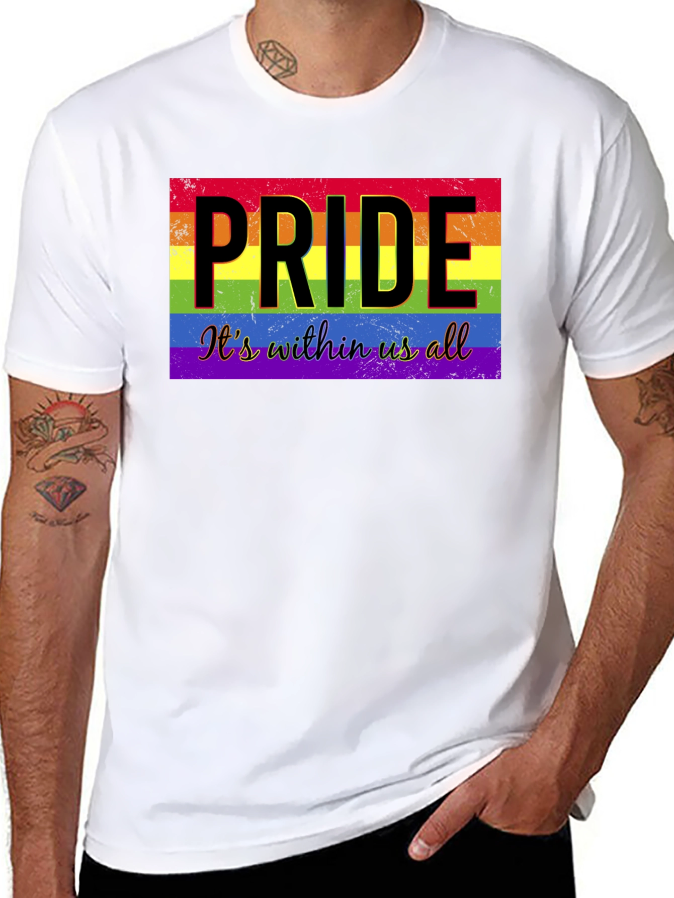 Camiseta Negra con Diseño de Orgullo LGBTQ+