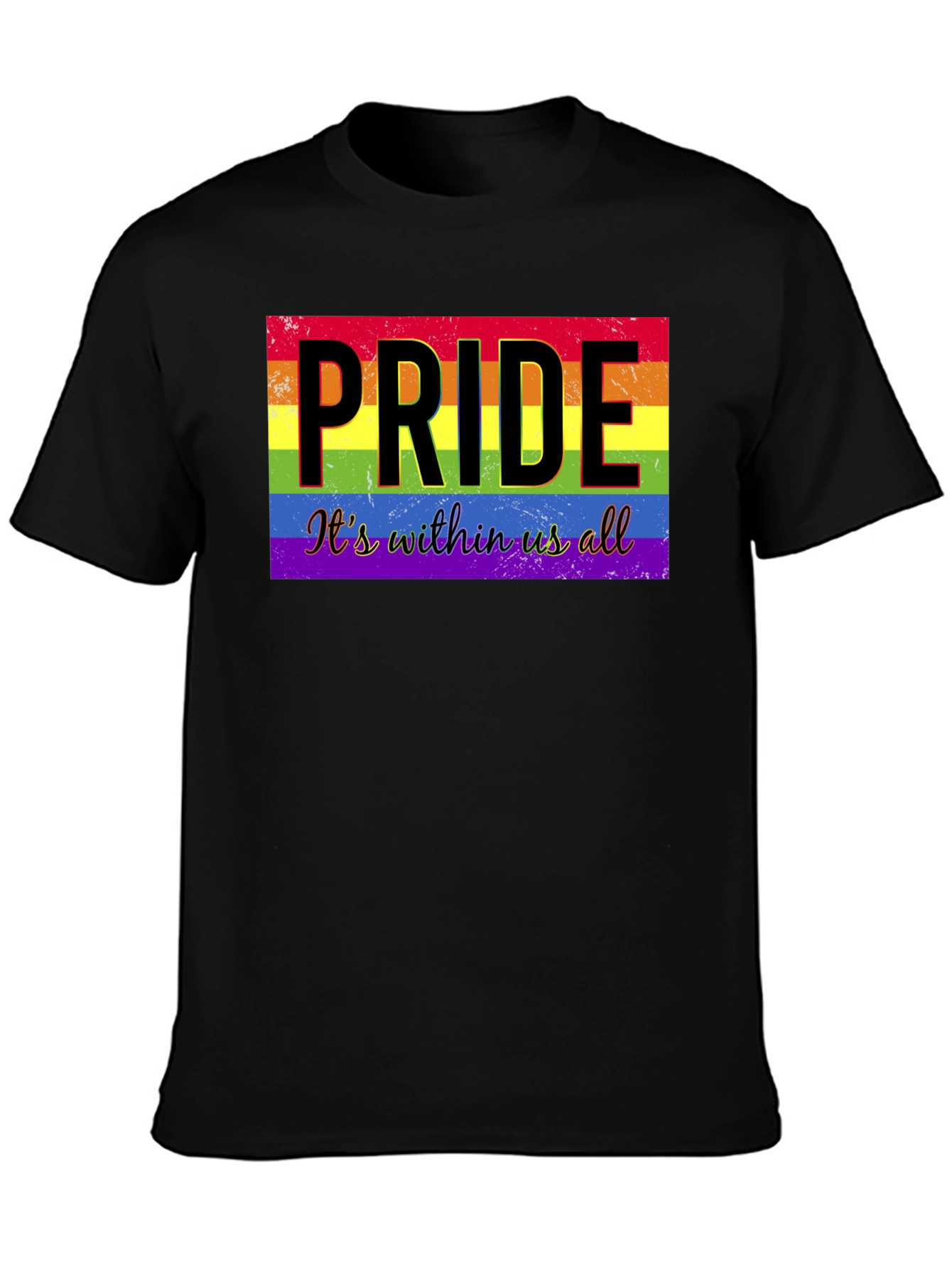 Camiseta Negra con Diseño de Orgullo LGBTQ+