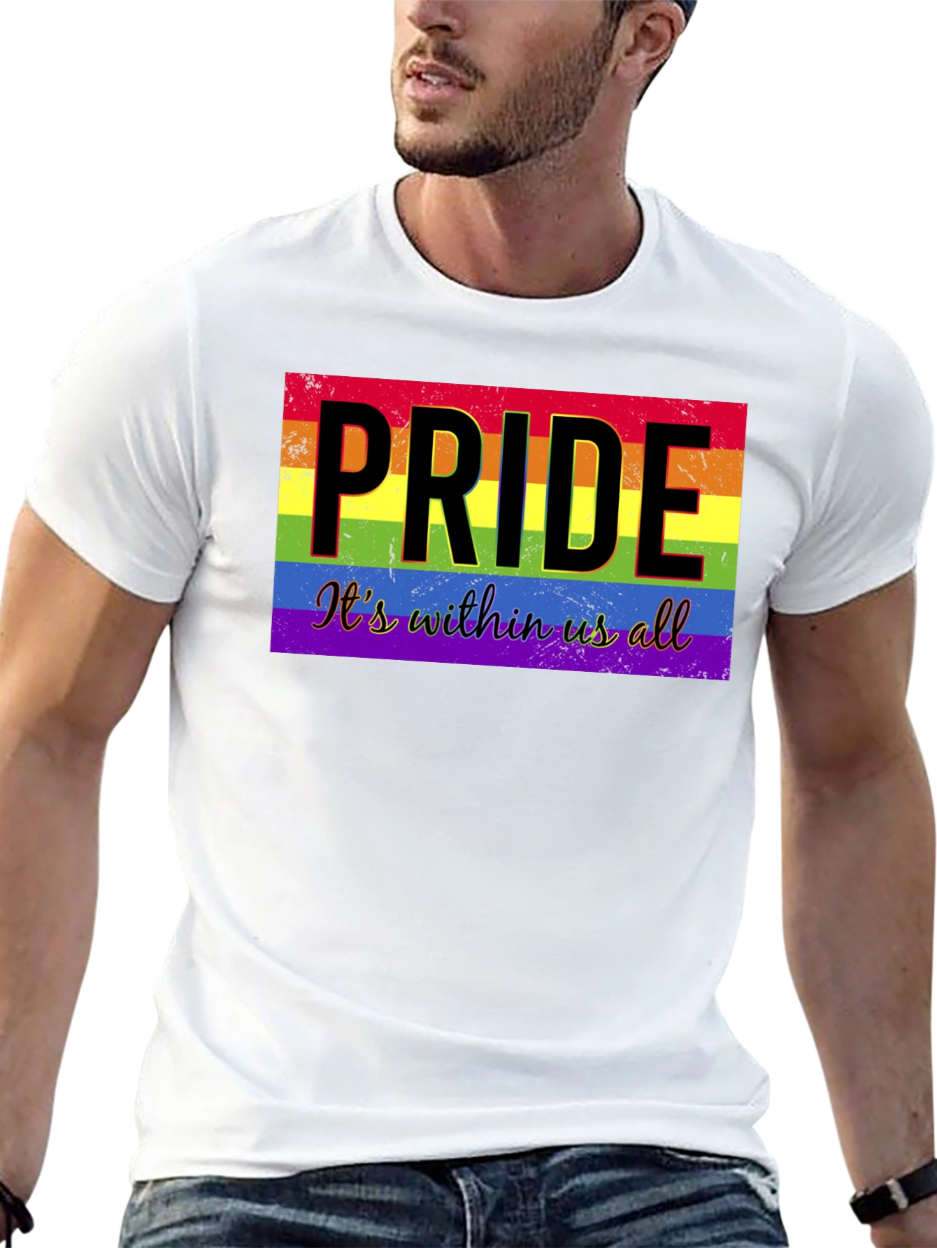 Camiseta Negra con Diseño de Orgullo LGBTQ+