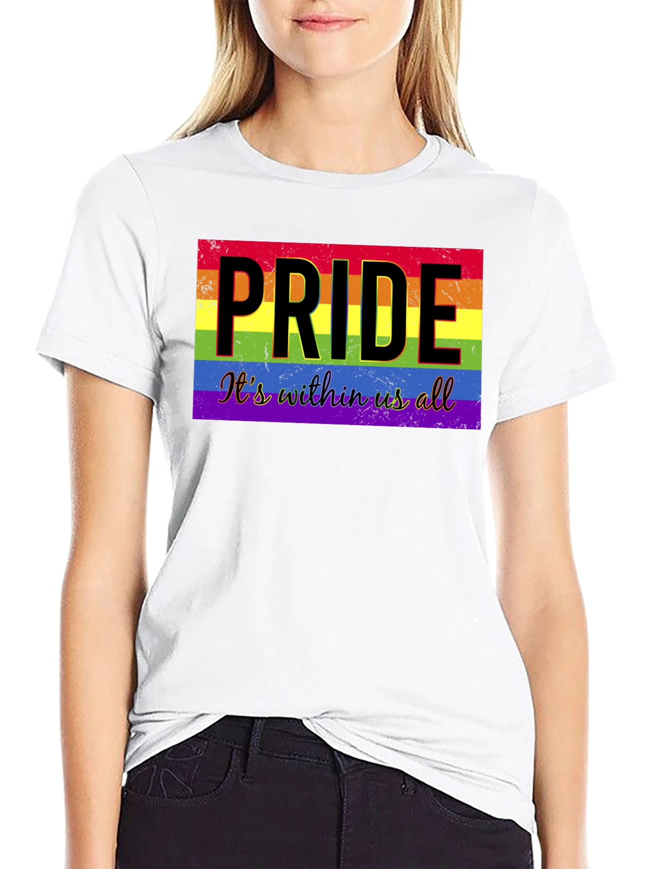 Camiseta Negra con Diseño de Orgullo LGBTQ+
