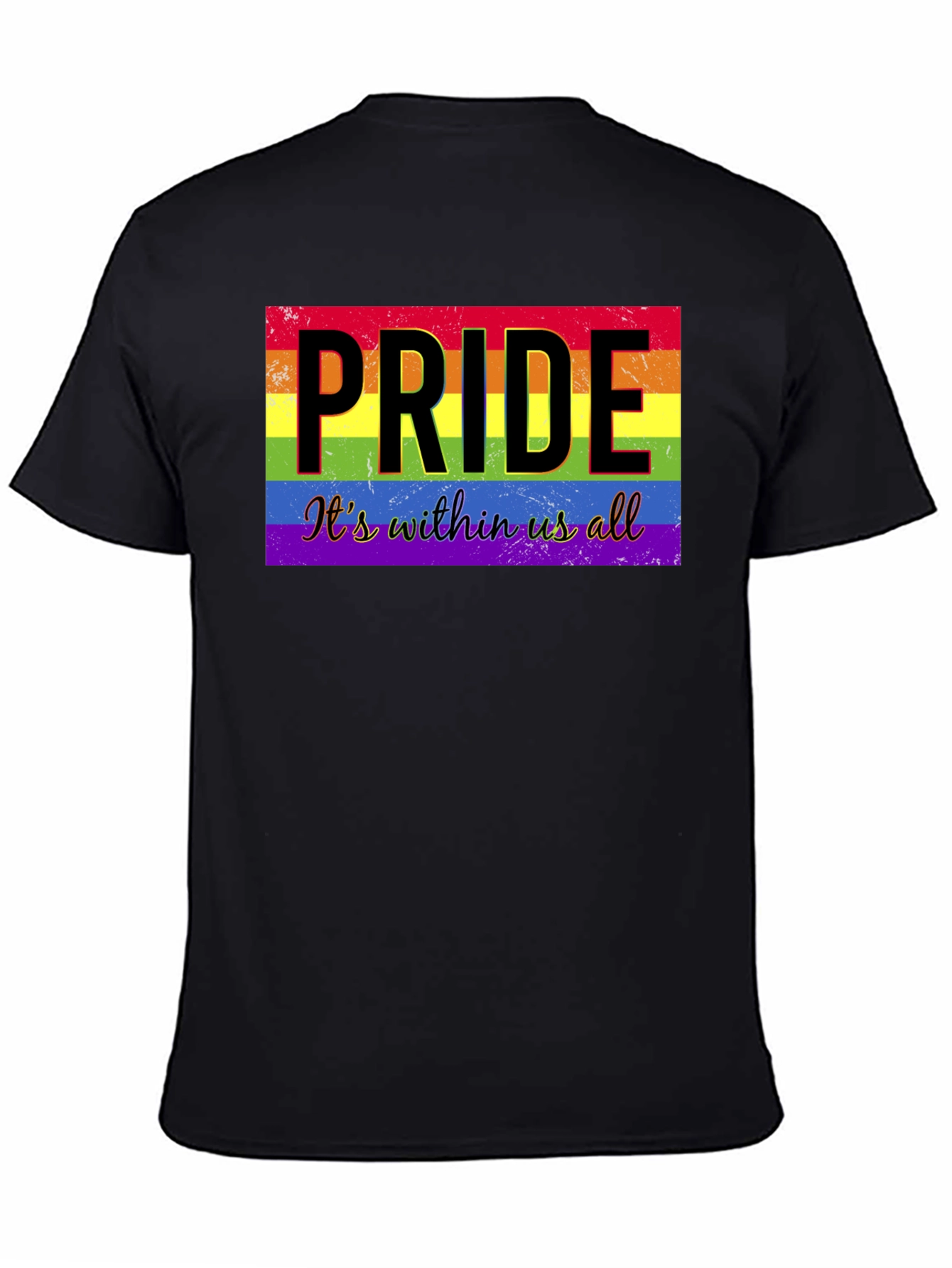 Camiseta Negra con Diseño de Orgullo LGBTQ+