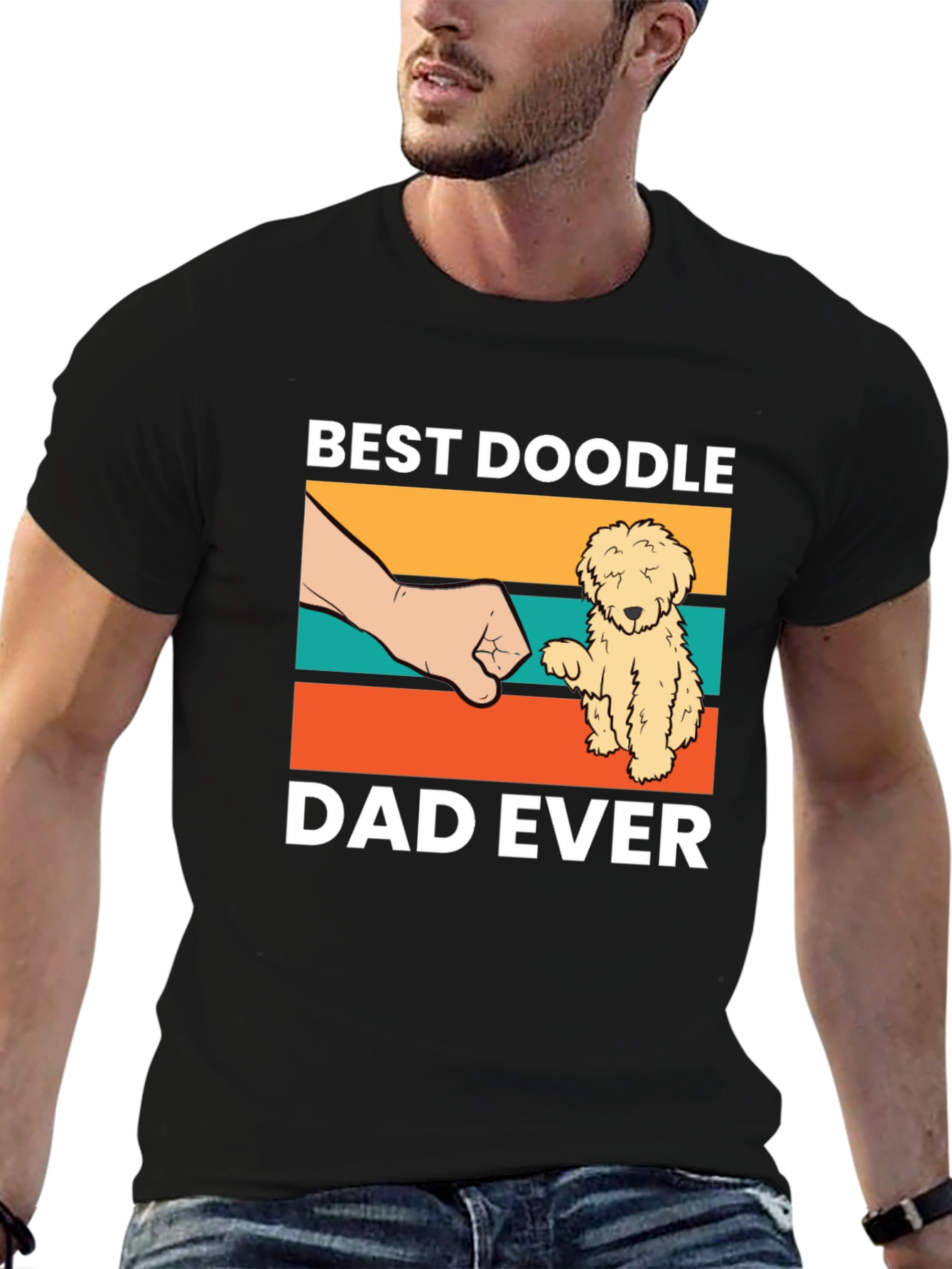 Camiseta Negra Best Doodle Dad Ever
