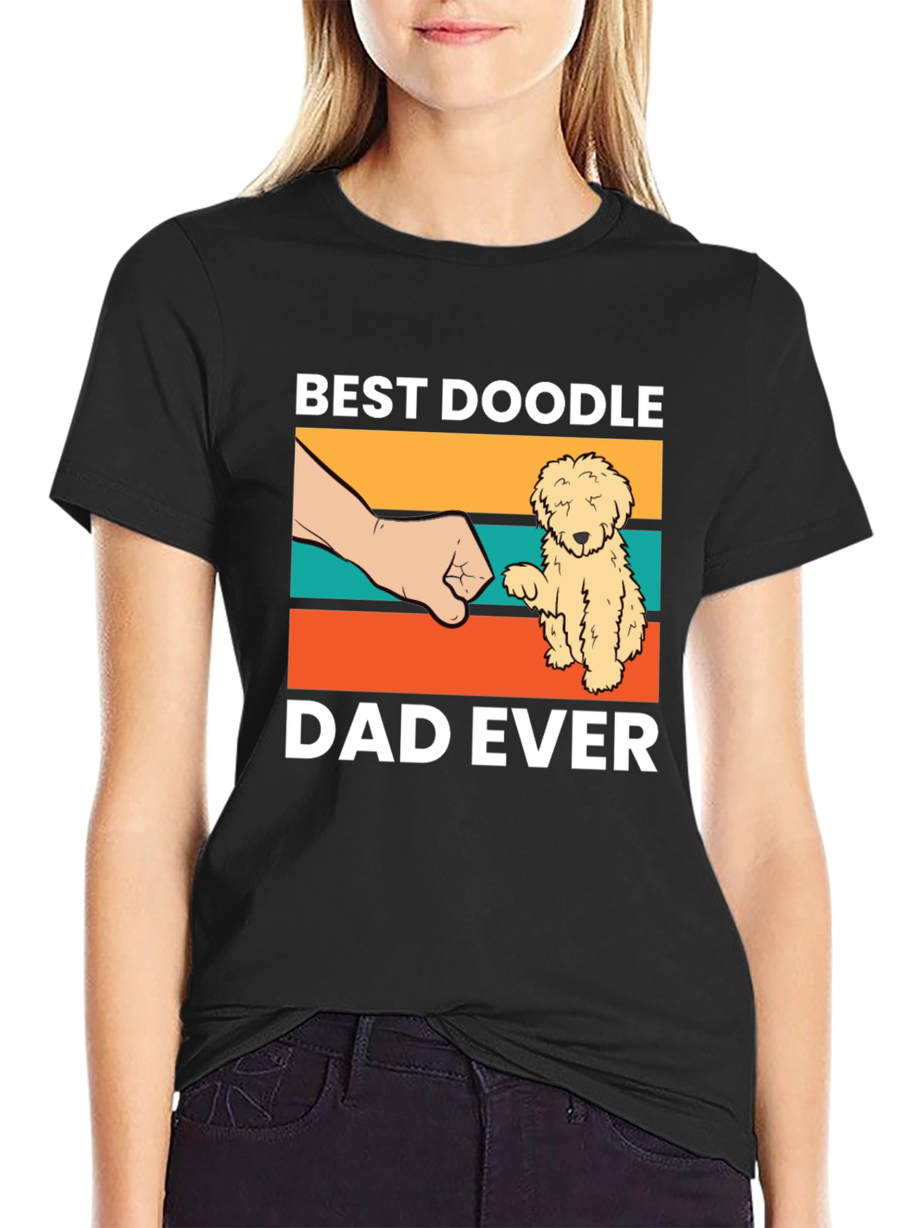 Camiseta Negra Best Doodle Dad Ever