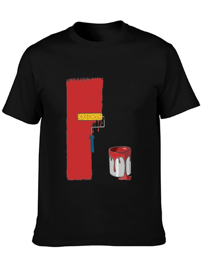 Camiseta Negra con Diseño de Pintura