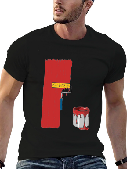 Camiseta Negra con Diseño de Pintura