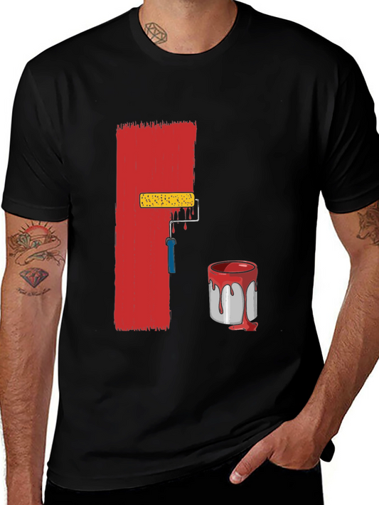 Camiseta Negra con Diseño de Pintura