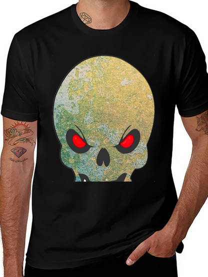 Camiseta Negra Calavera con Ojos Rojos