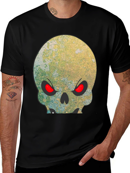Camiseta Negra Calavera con Ojos Rojos