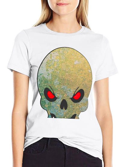 Camiseta Negra Calavera con Ojos Rojos