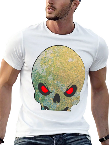 Camiseta Negra Calavera con Ojos Rojos