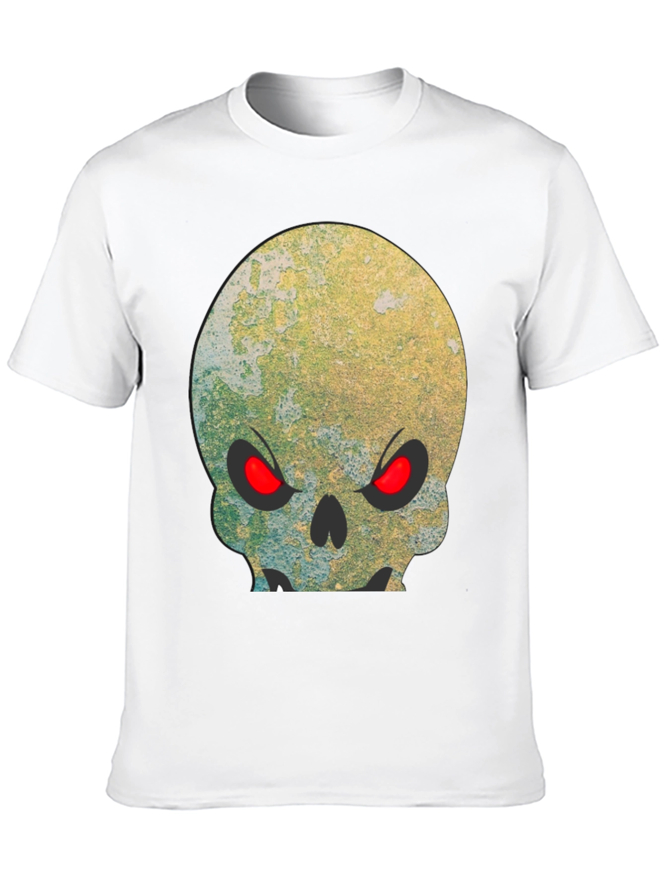 Camiseta Negra Calavera con Ojos Rojos