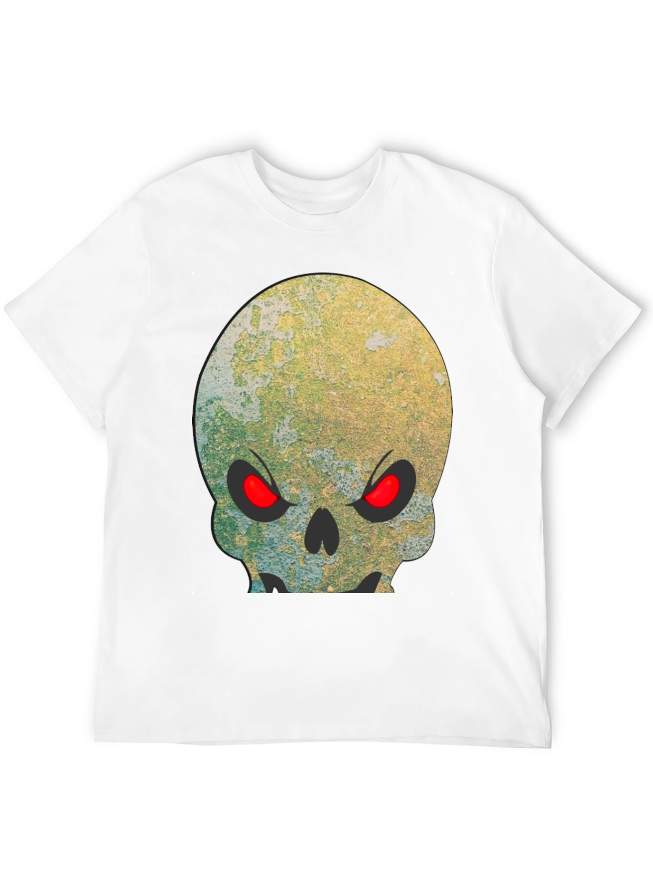 Camiseta Negra Calavera con Ojos Rojos