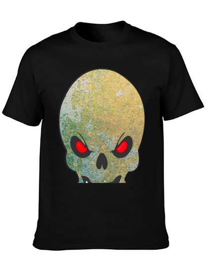 Camiseta Negra Calavera con Ojos Rojos