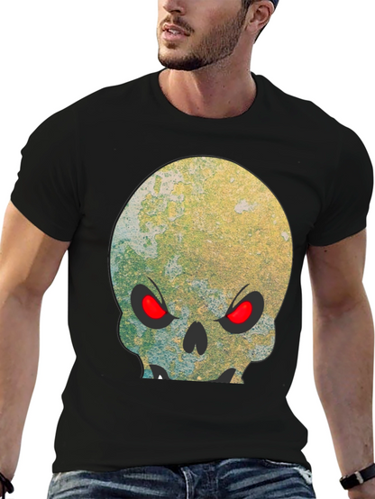 Camiseta Negra Calavera con Ojos Rojos