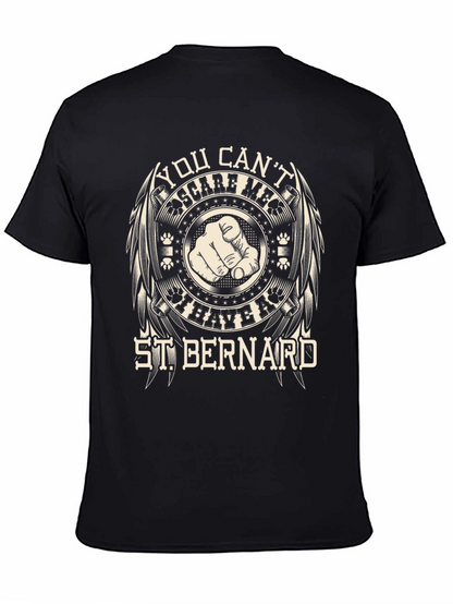 Camiseta Negra St. Bernard: ¡No Me Asustas!
