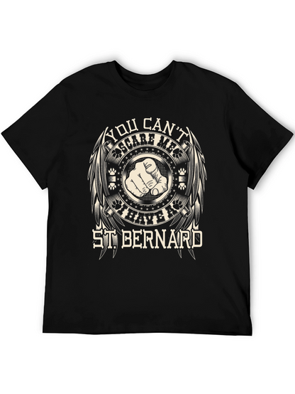 Camiseta Negra St. Bernard: ¡No Me Asustas!
