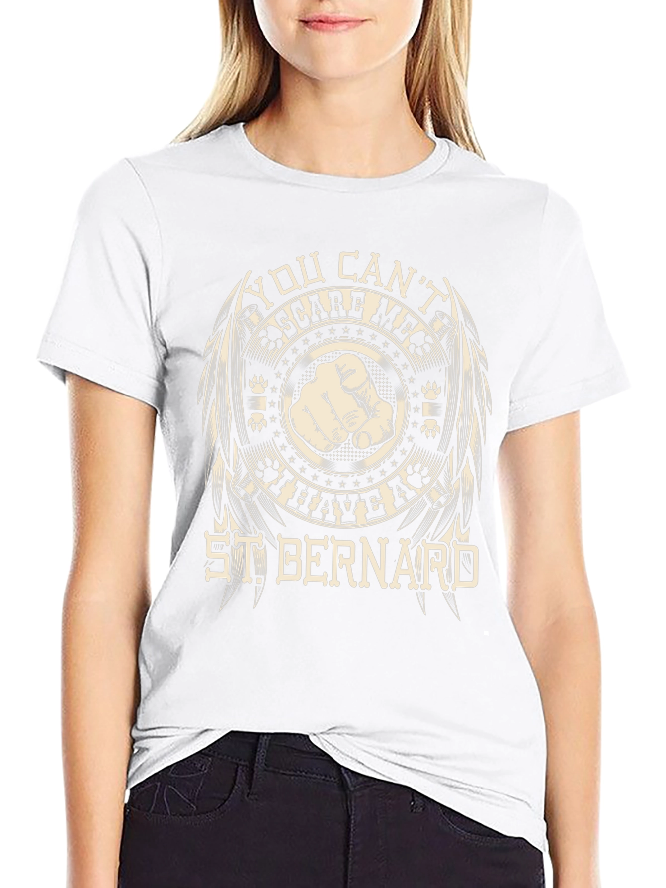 Camiseta Negra St. Bernard: ¡No Me Asustas!