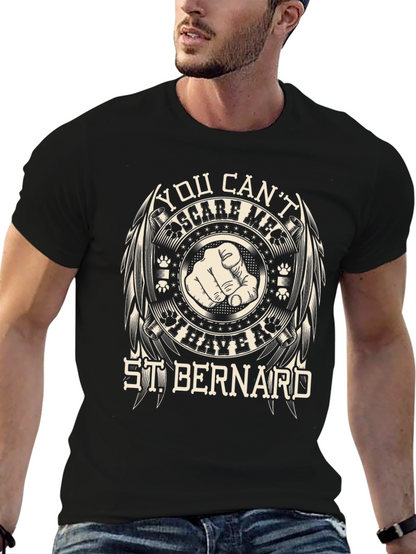 Camiseta Negra St. Bernard: ¡No Me Asustas!