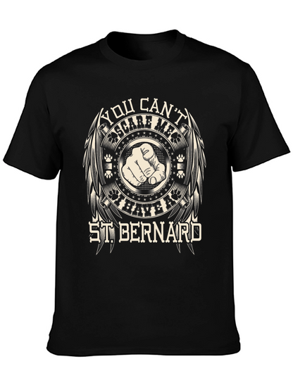 Camiseta Negra St. Bernard: ¡No Me Asustas!