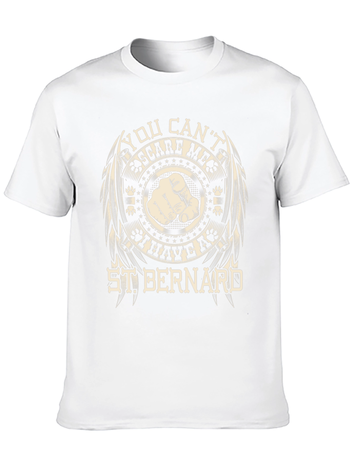 Camiseta Negra St. Bernard: ¡No Me Asustas!
