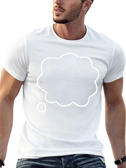 Camiseta Negra con Bocadillo de Pensamiento