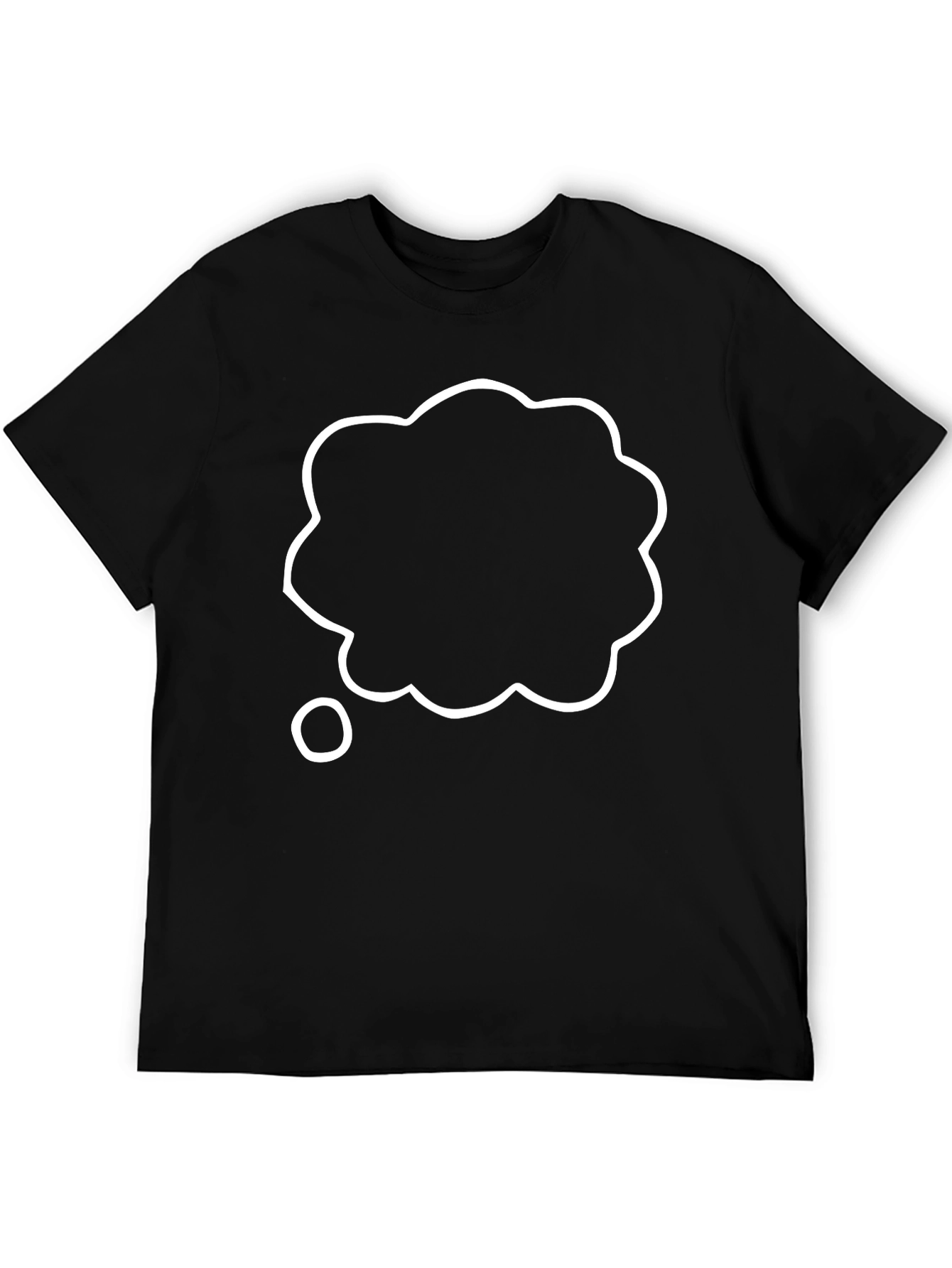 Camiseta Negra con Bocadillo de Pensamiento